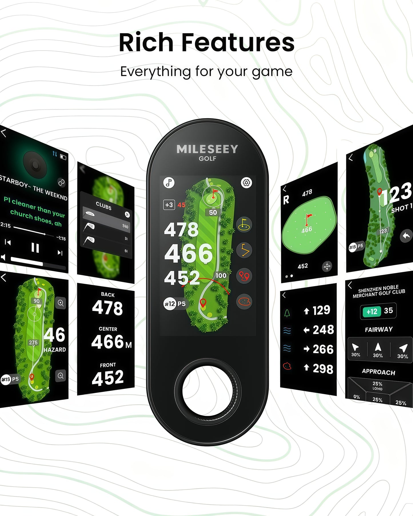 MILESEEY GeneSonic Pro Detachable Golf GPS Speaker